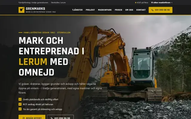 Grenmarks Entreprenad – exempel, fiktiv demo