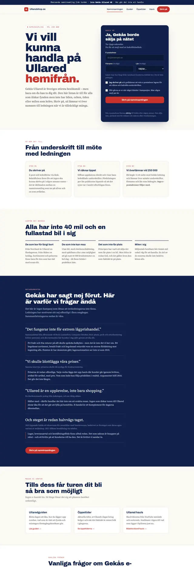 Ullaredshop – webbplatsen i en laptop